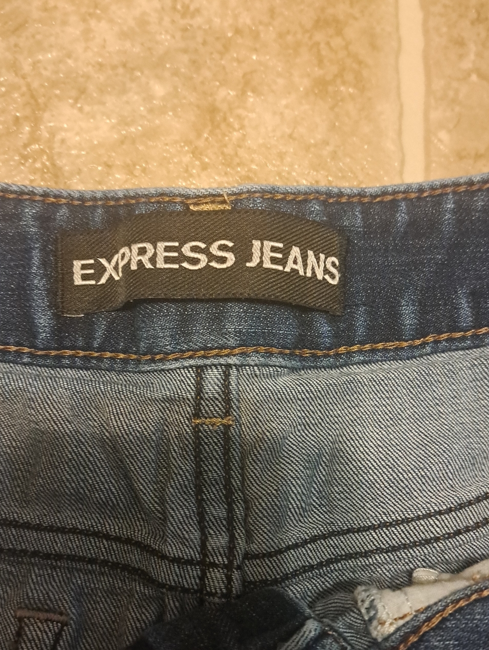 Express Dark Blue Denim Rolled Hem Shorts - Picture 7 of 10